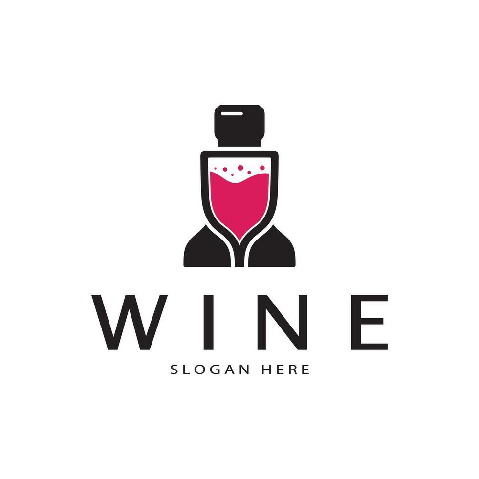 Wein-Logo-Design-Vorlage. Vektor-Illustration des Symbol-Vektors vektor