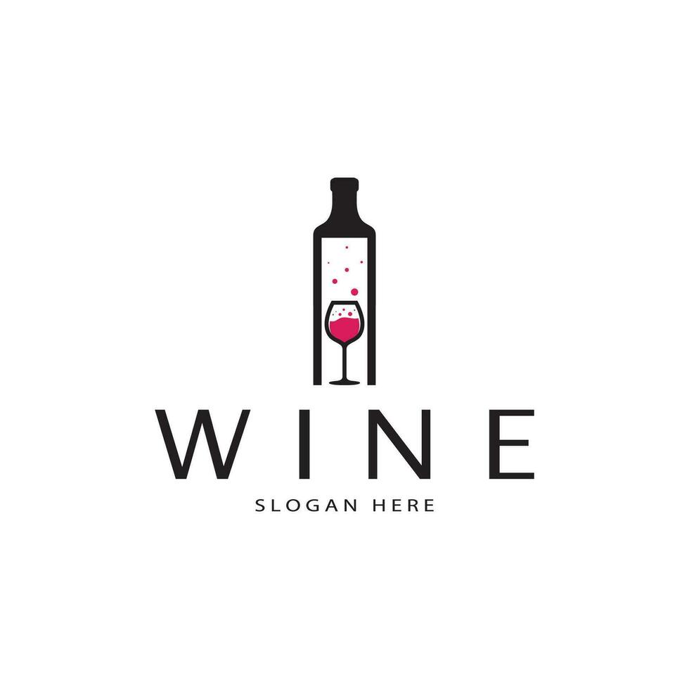 Wein-Logo-Design-Vorlage. Vektor-Illustration des Symbol-Vektors vektor