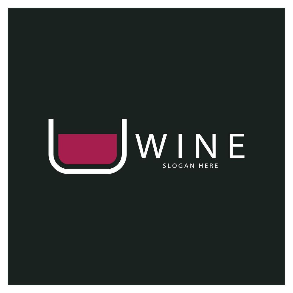 Wein-Logo-Design-Vorlage. Vektor-Illustration des Symbol-Vektors vektor