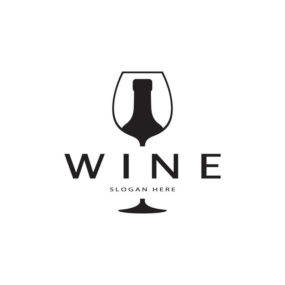 Wein-Logo-Design-Vorlage. Vektor-Illustration des Symbol-Vektors vektor