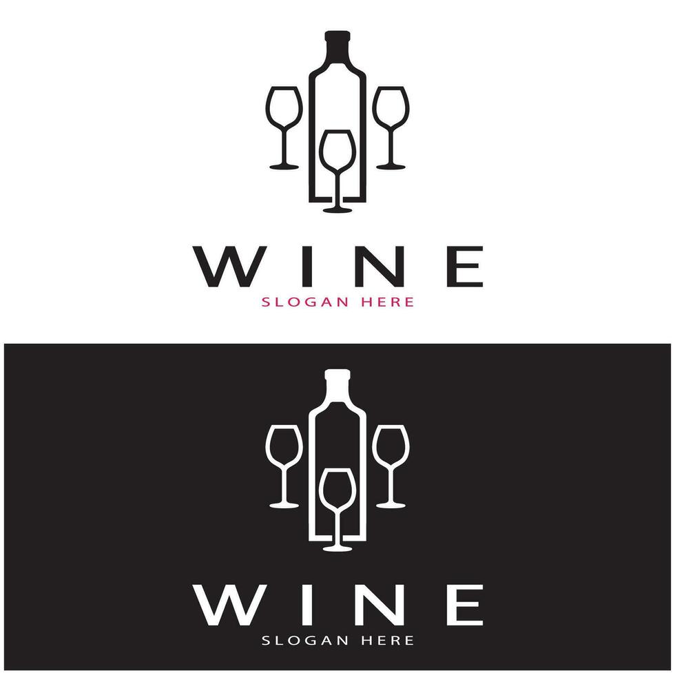 Wein-Logo-Design-Vorlage. Vektor-Illustration des Symbol-Vektors vektor