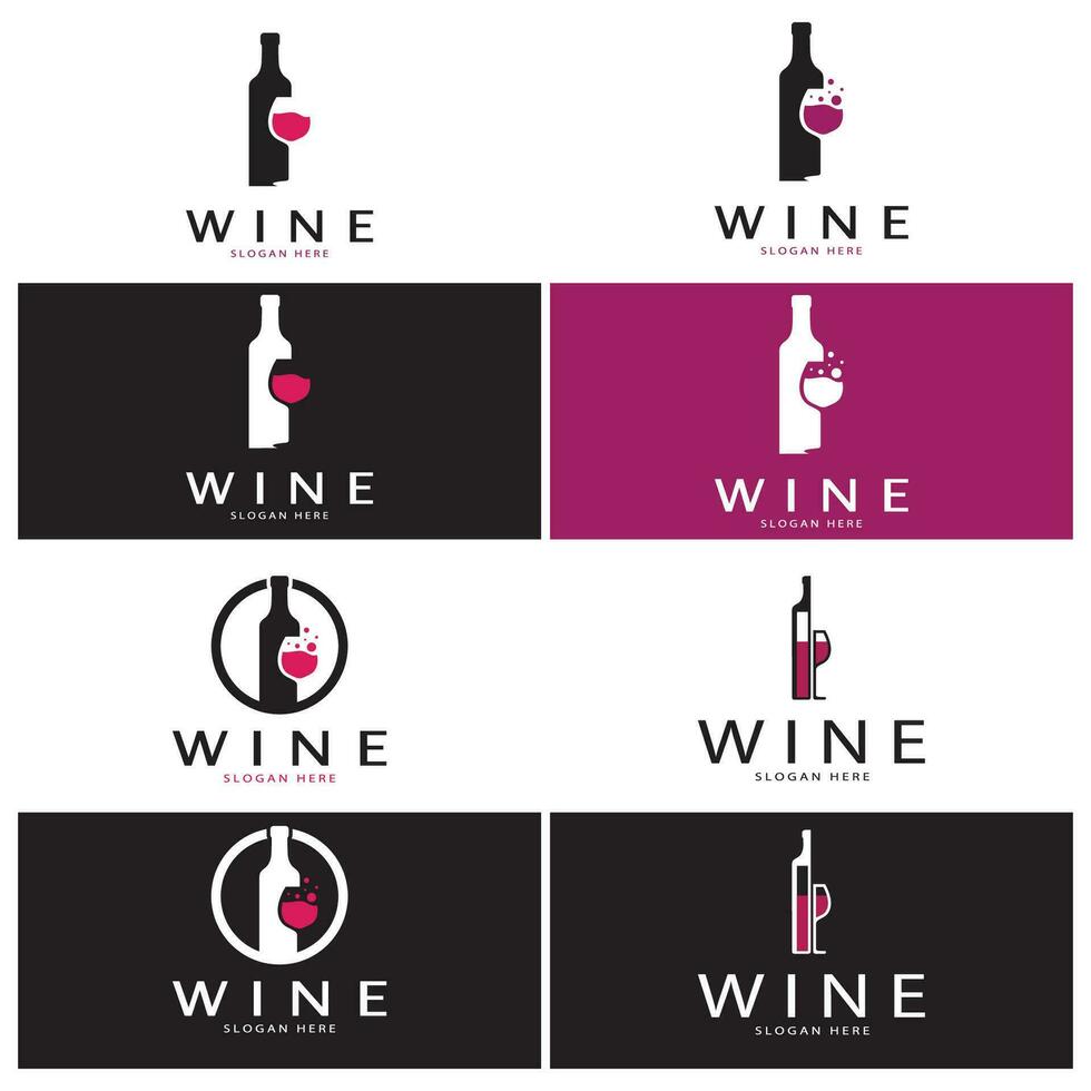 Wein-Logo-Design-Vorlage. Vektor-Illustration des Symbol-Vektors vektor