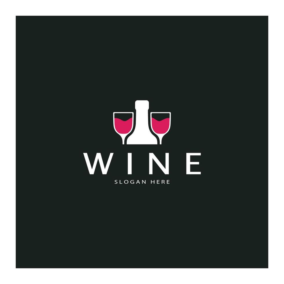 Wein-Logo-Design-Vorlage. Vektor-Illustration des Symbol-Vektors vektor