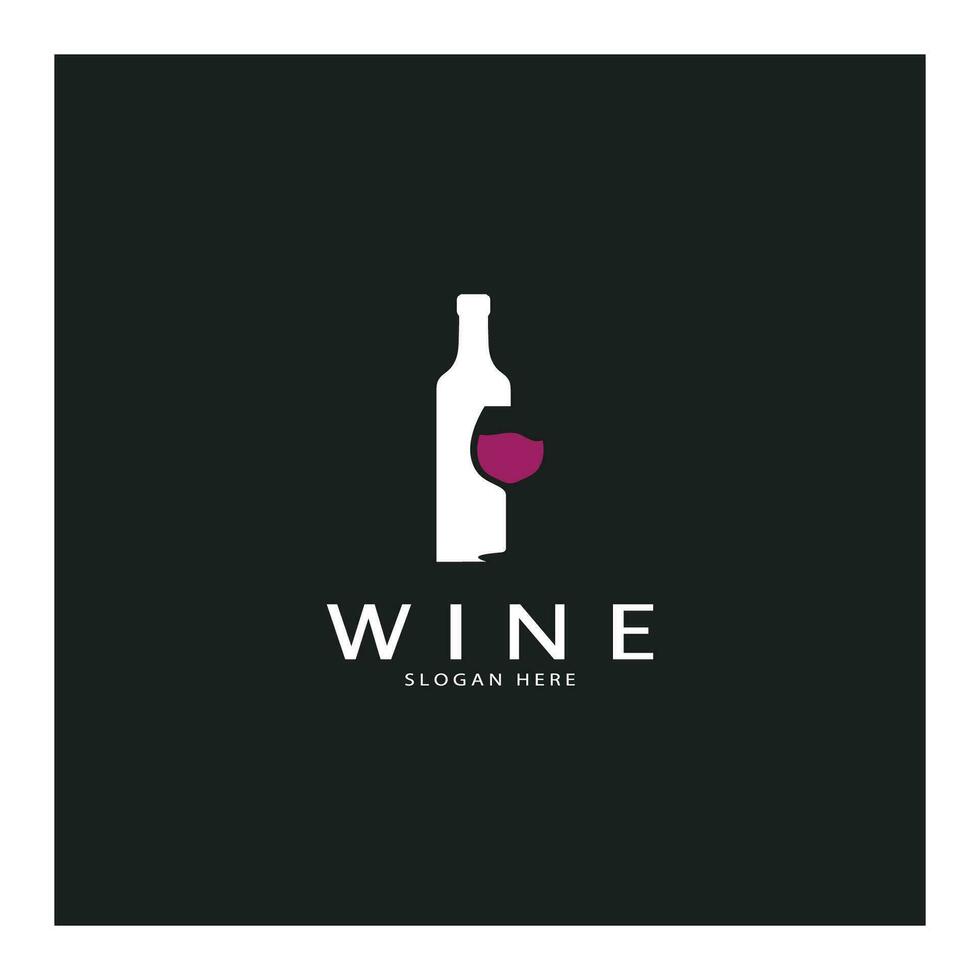 Wein-Logo-Design-Vorlage. Vektor-Illustration des Symbol-Vektors vektor