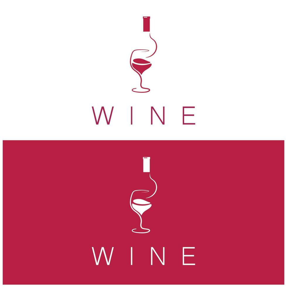 Wein-Logo-Design-Vorlage. Vektor-Illustration des Symbol-Vektors vektor