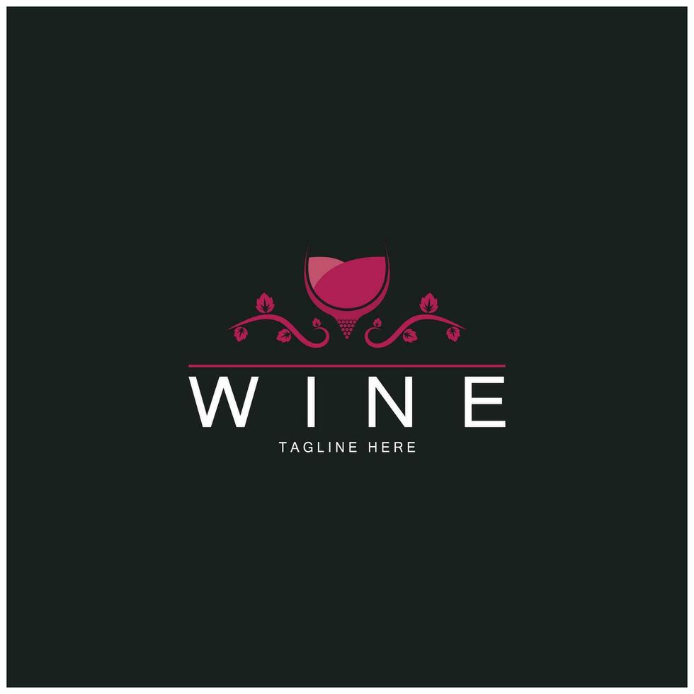 Wein-Logo-Design-Vorlage. Vektor-Illustration des Symbol-Vektors vektor