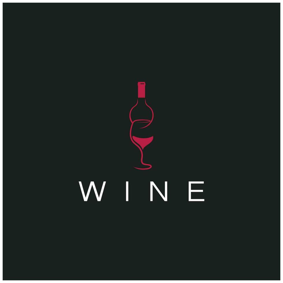 Wein-Logo-Design-Vorlage. Vektor-Illustration des Symbol-Vektors vektor