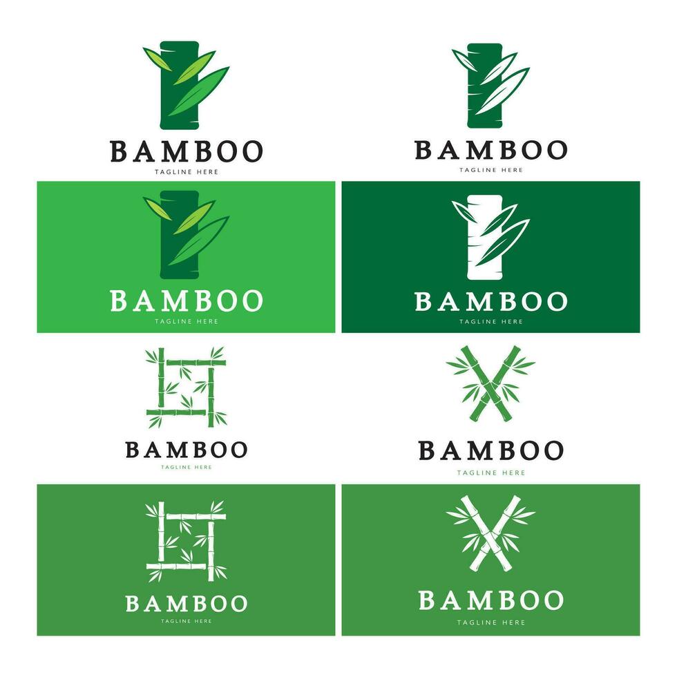 bambu logotyp mall vektor ikon illustration design