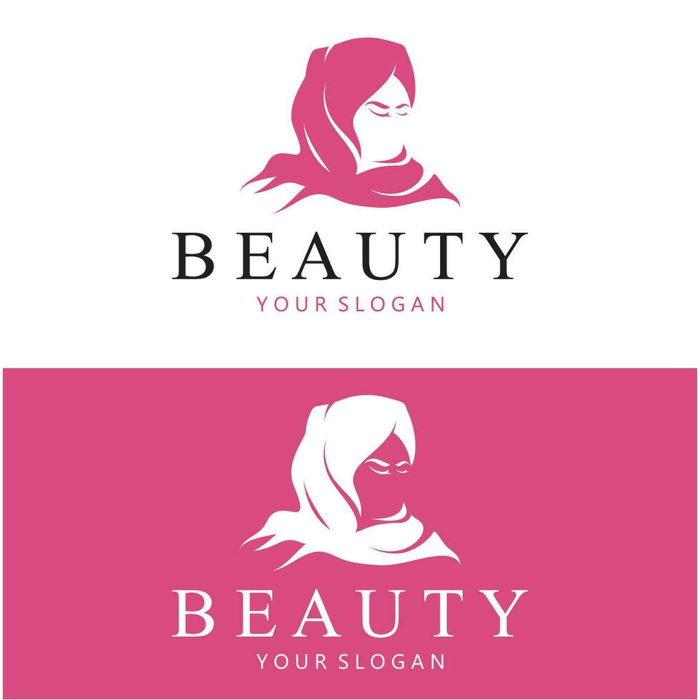 muslimah Hijab Logo Vorlage Vektor Illustration Design-Vektor