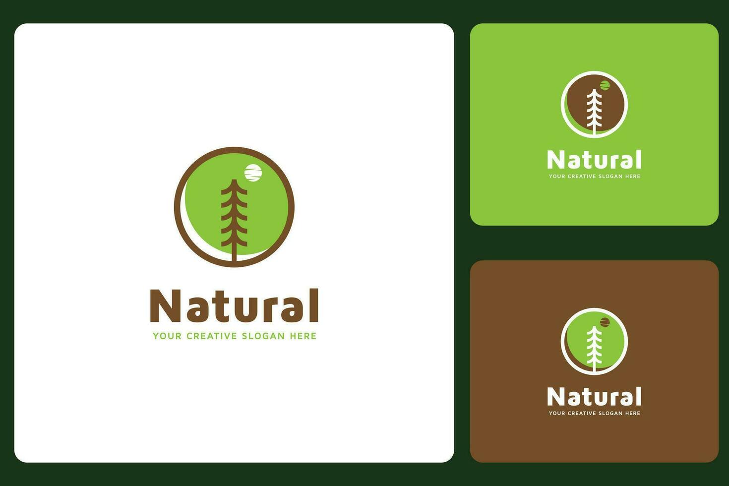 tall träd naturlig logotyp design mall vektor