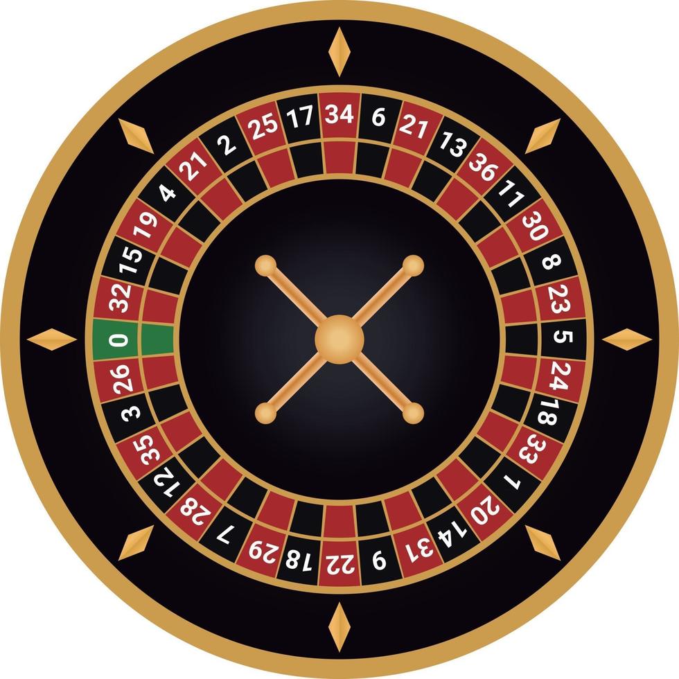 Casino europäischer Roulette-Vektor schwarz und gold vektor