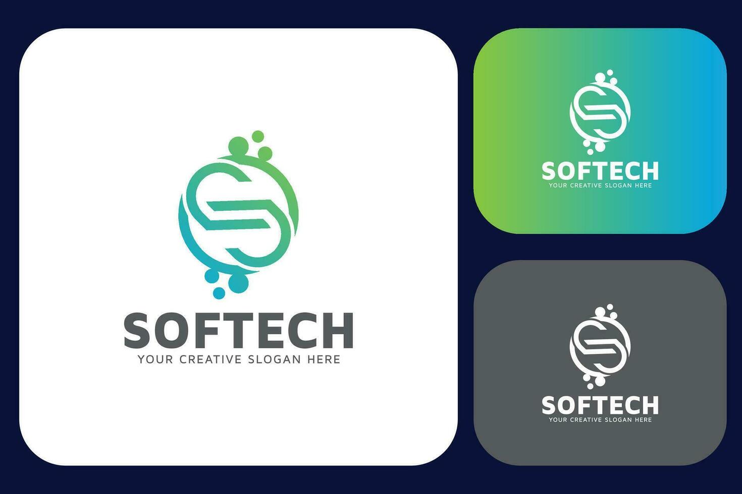 s tech logotyp design mall vektor