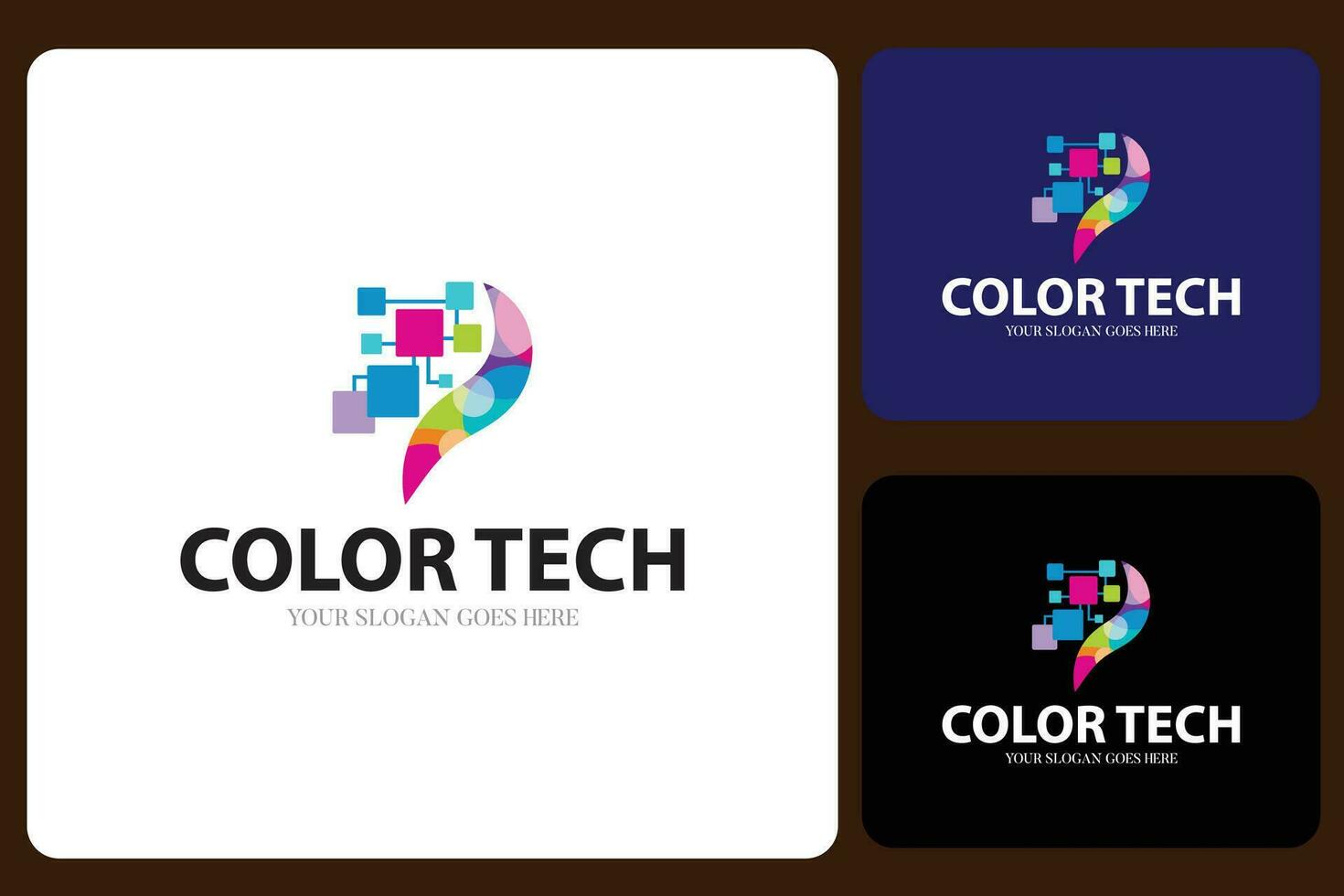 Farbe Technik Logo Design Vorlage vektor