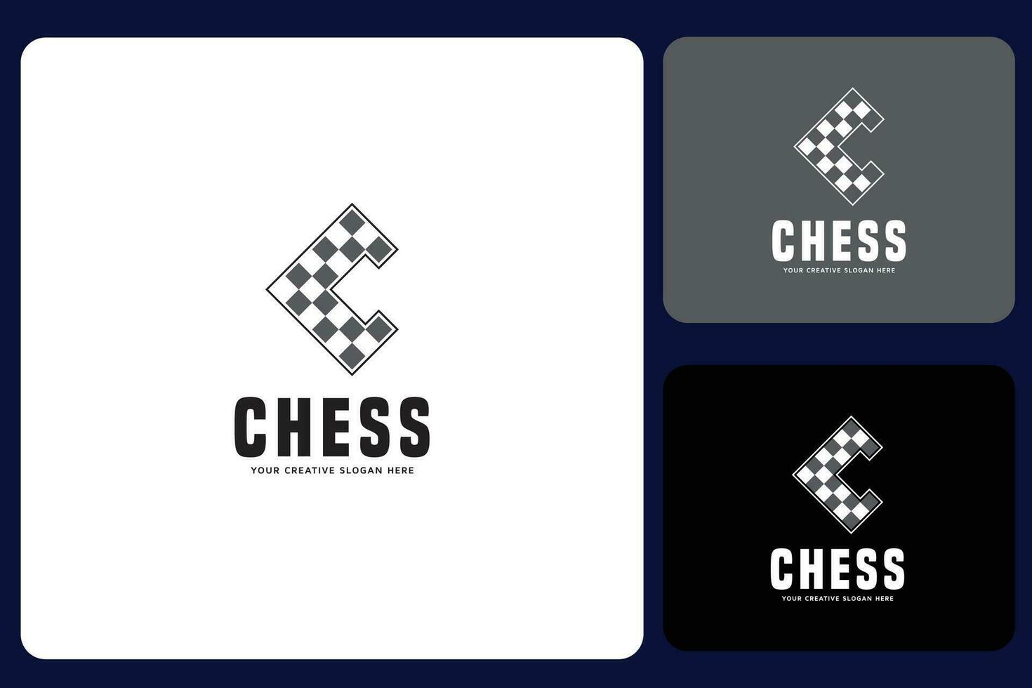 Schach c Brief Logo Design Vorlage vektor