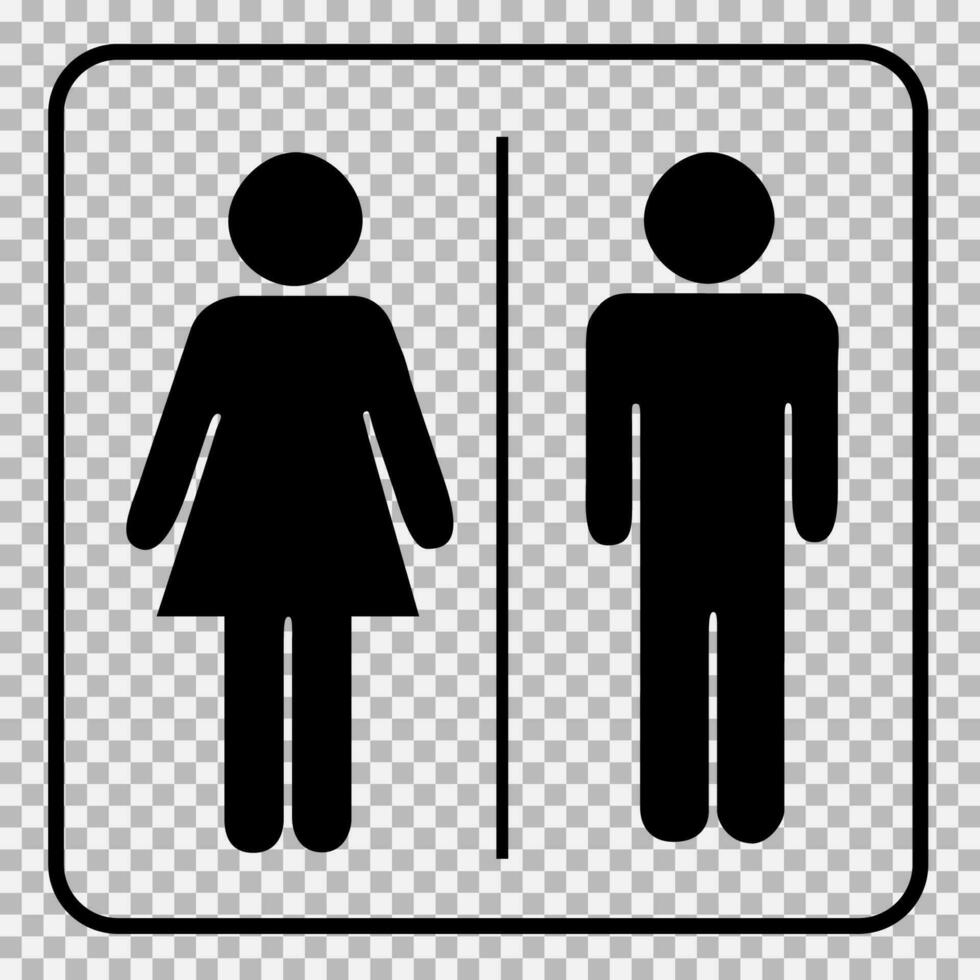 Toilette Zeichen Symbol. Toiletten Symbol Unisex.Toilette Symbol. Vektor Mann und Frau Symbole.