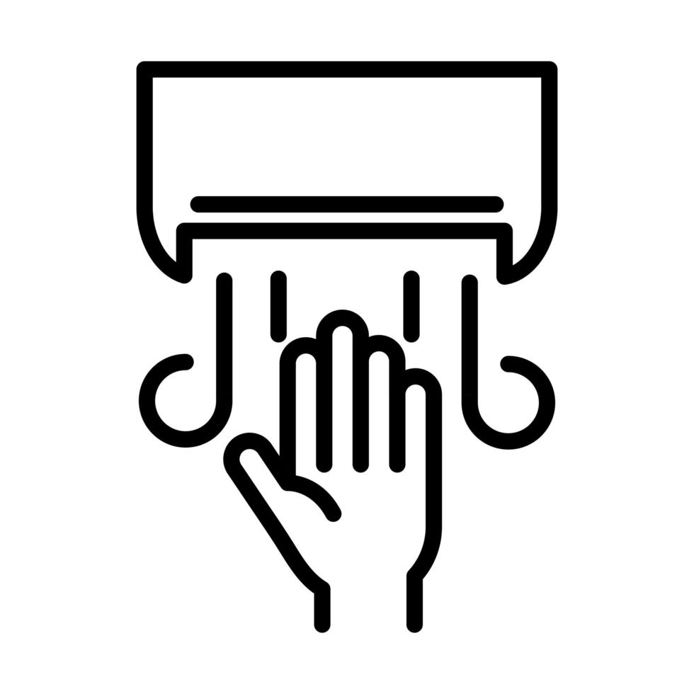personlig handhygien handtork förebyggande av sjukdomar och hälsovård linje stil ikon vektor