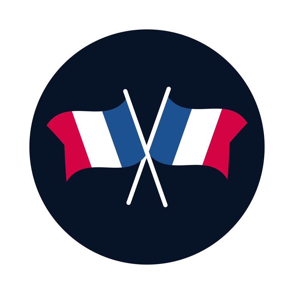 Frankreich-Flaggen-Block und flaches Symbol-Vektordesign vektor