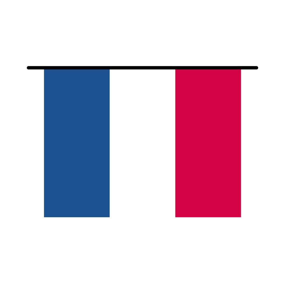 Frankreich-Flaggenlinie und Füllstilikonen-Vektordesign vektor