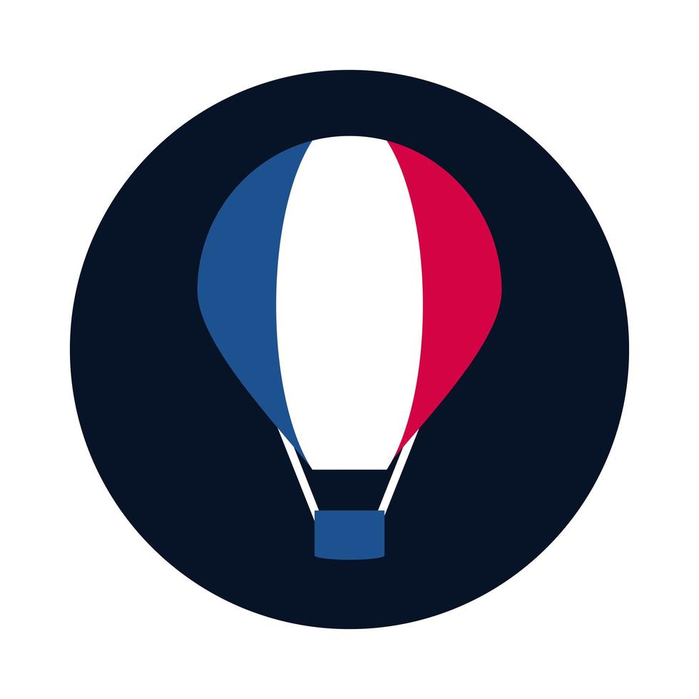 Frankreich-Heißluftballonblock und flaches Symbol-Vektordesign vektor