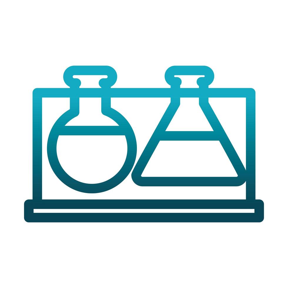 provrör bägare kemiska laboratorievetenskap och forskningsgradient stilikon vektor