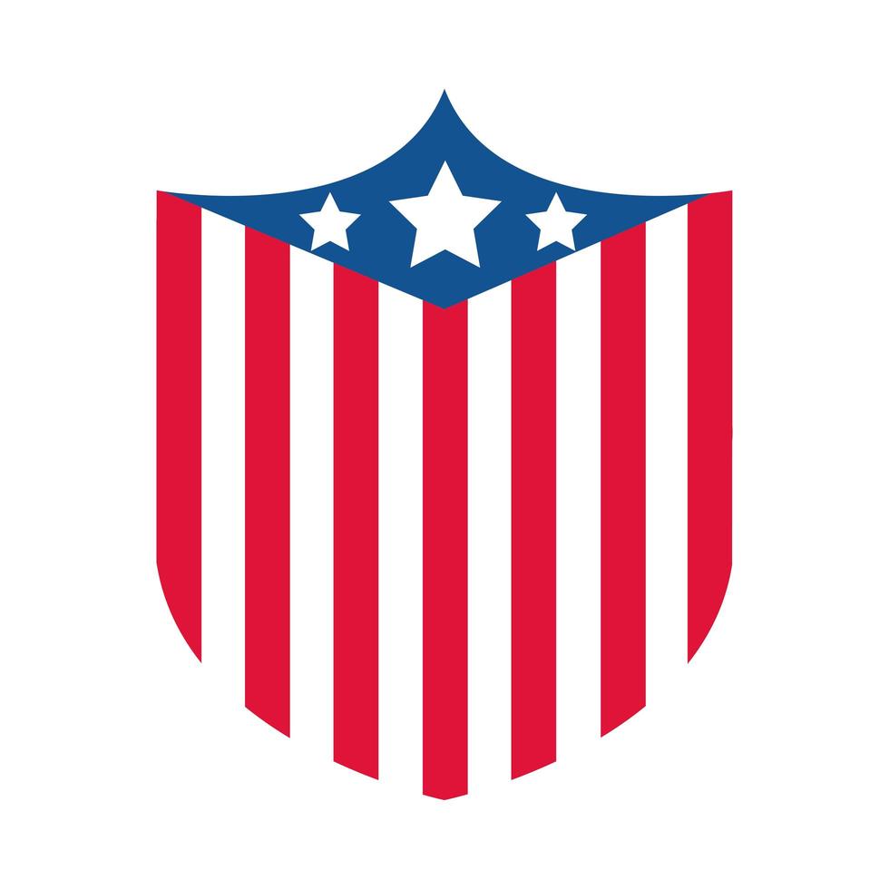 4. Juli Unabhängigkeitstag amerikanische Flagge nationale patriotische Etikett flache Stilikone vektor