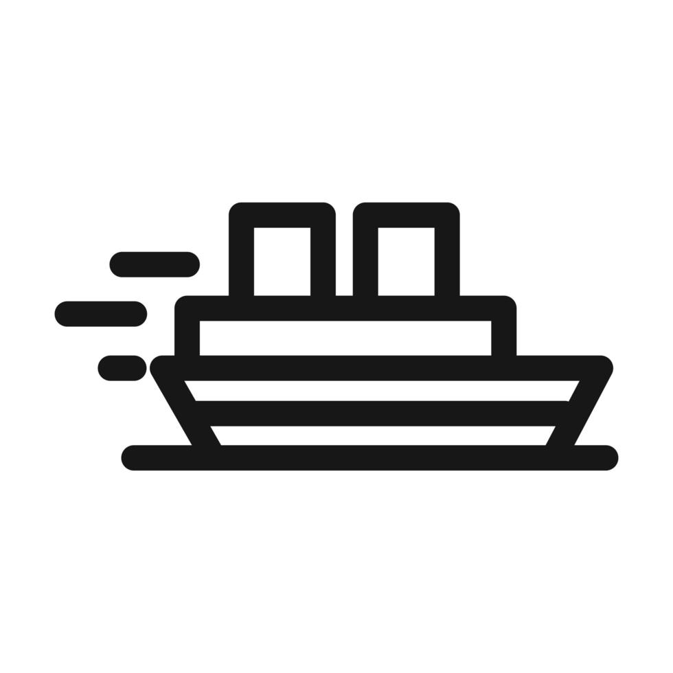 båt sjötransport linje stilikon vektor