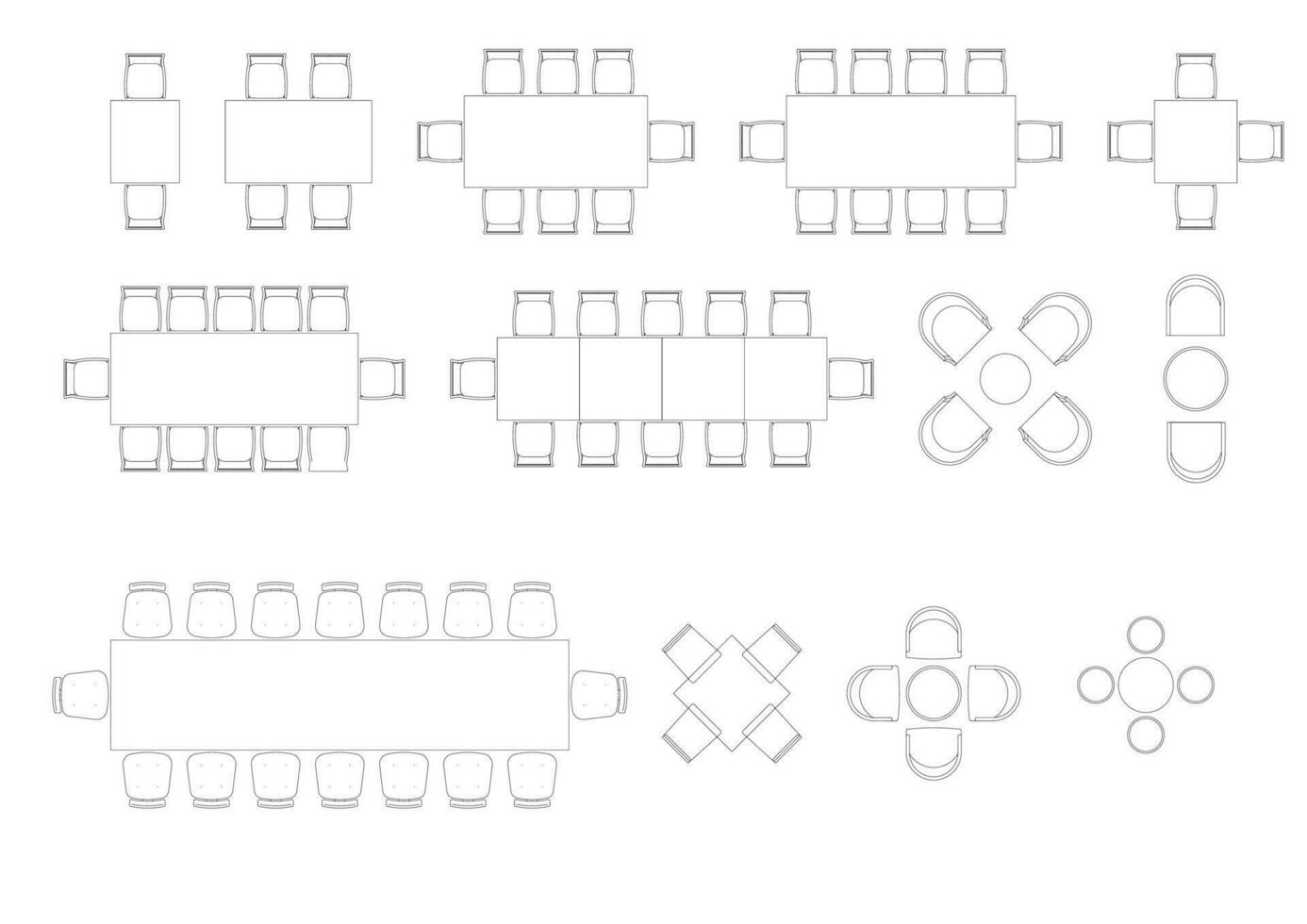 möbel ikon interiör planen se, topp uppsättning vektor. arkitektur hus tabell linje, Hem, översikt, lägenhet, samling, isolerat, layout, design, projekt, plan. vektor