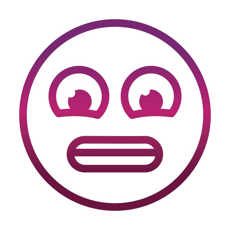 ängstlich lustiger Smiley Emoticon Gesichtsausdruck Farbverlauf Symbol vektor