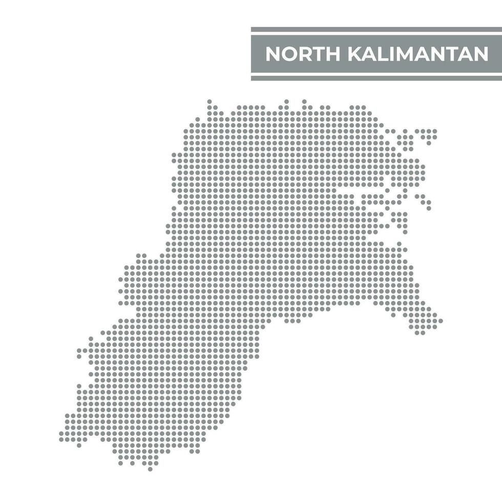 prickad Karta av norr kalimantan är en provins av indonesien vektor