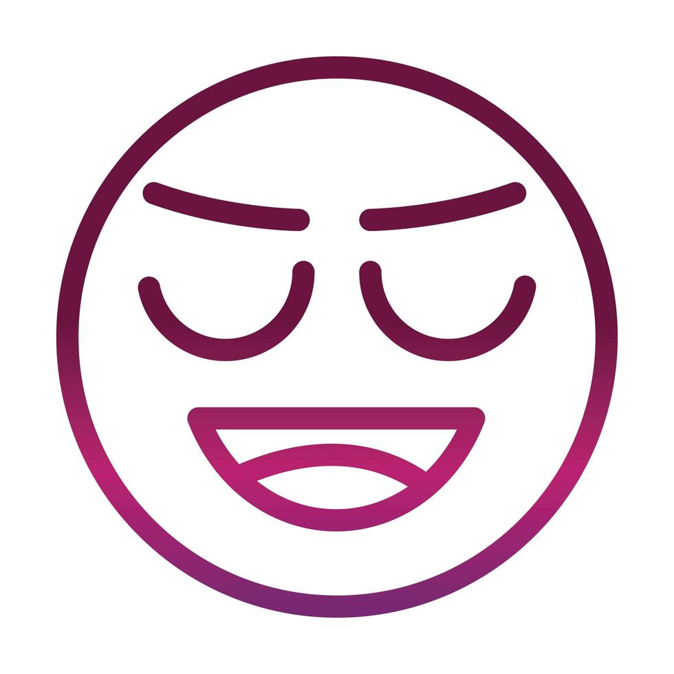 peinlich lustige Smiley-Emoticon-Gesichtsausdruck Farbverlauf-Stil-Symbol vektor