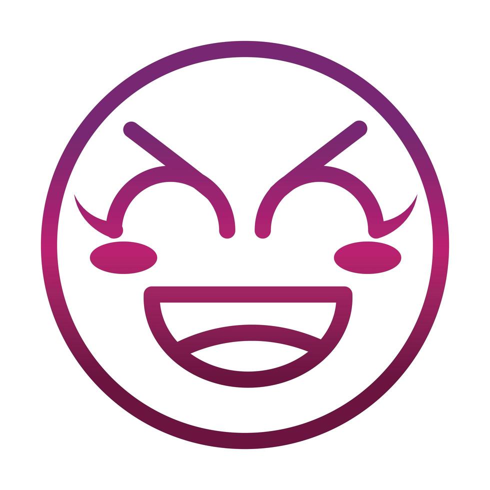 glücklicher lustiger Smiley-Emoticon-Gesichtsausdruck-Gradienten-Stil-Symbol vektor