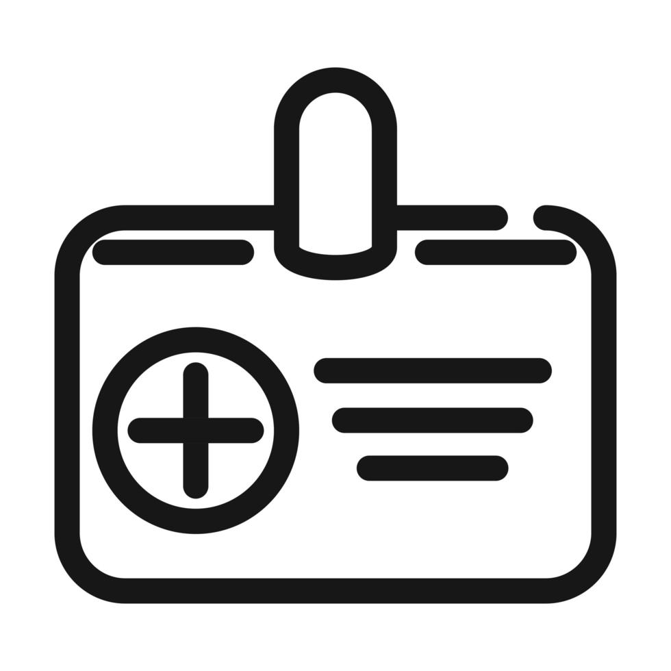 plast id-kort medicinska och hälsovård linje stil ikon vektor