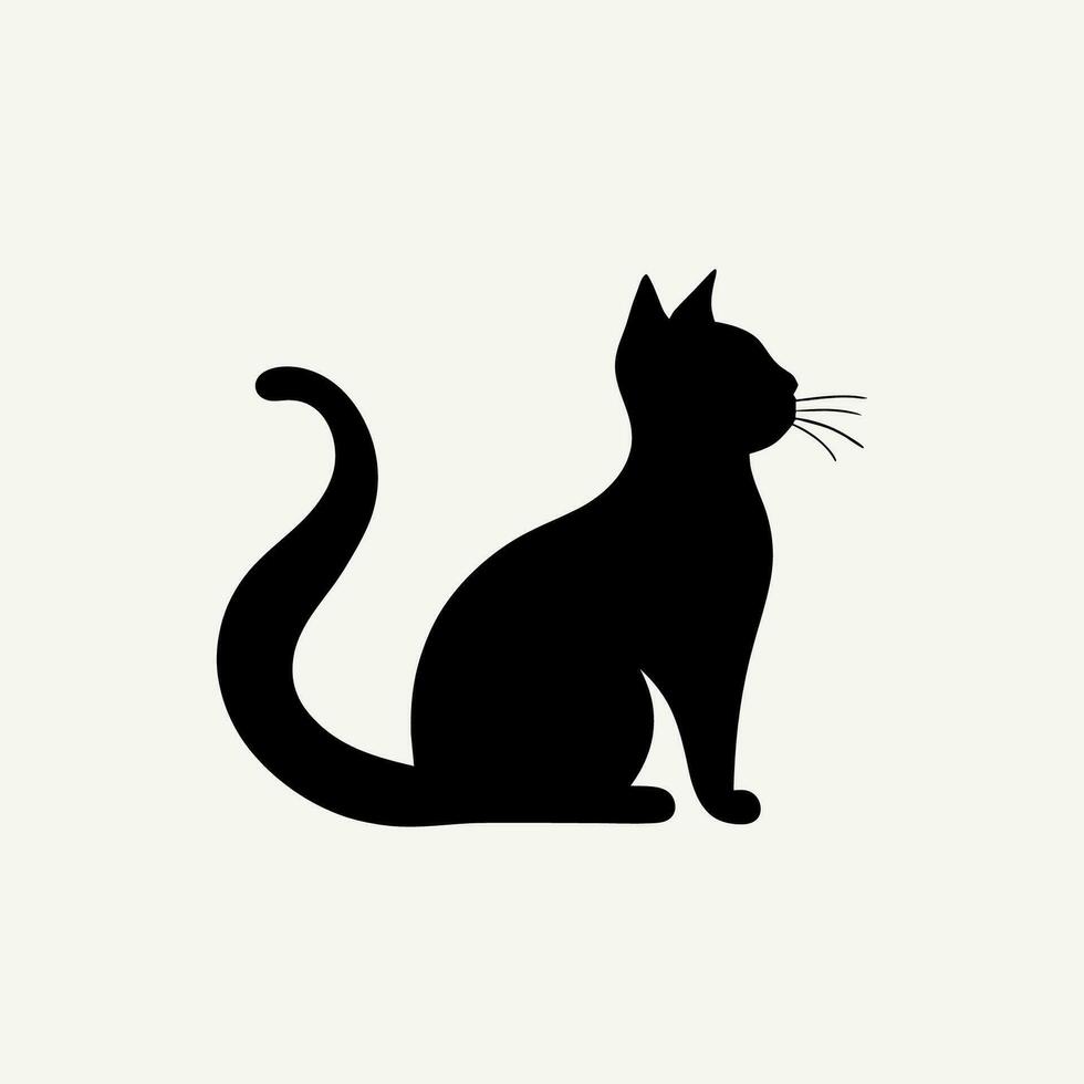 schwarz Logo von Katze. Katze Vektor Illustration. süß Karikatur Katze.