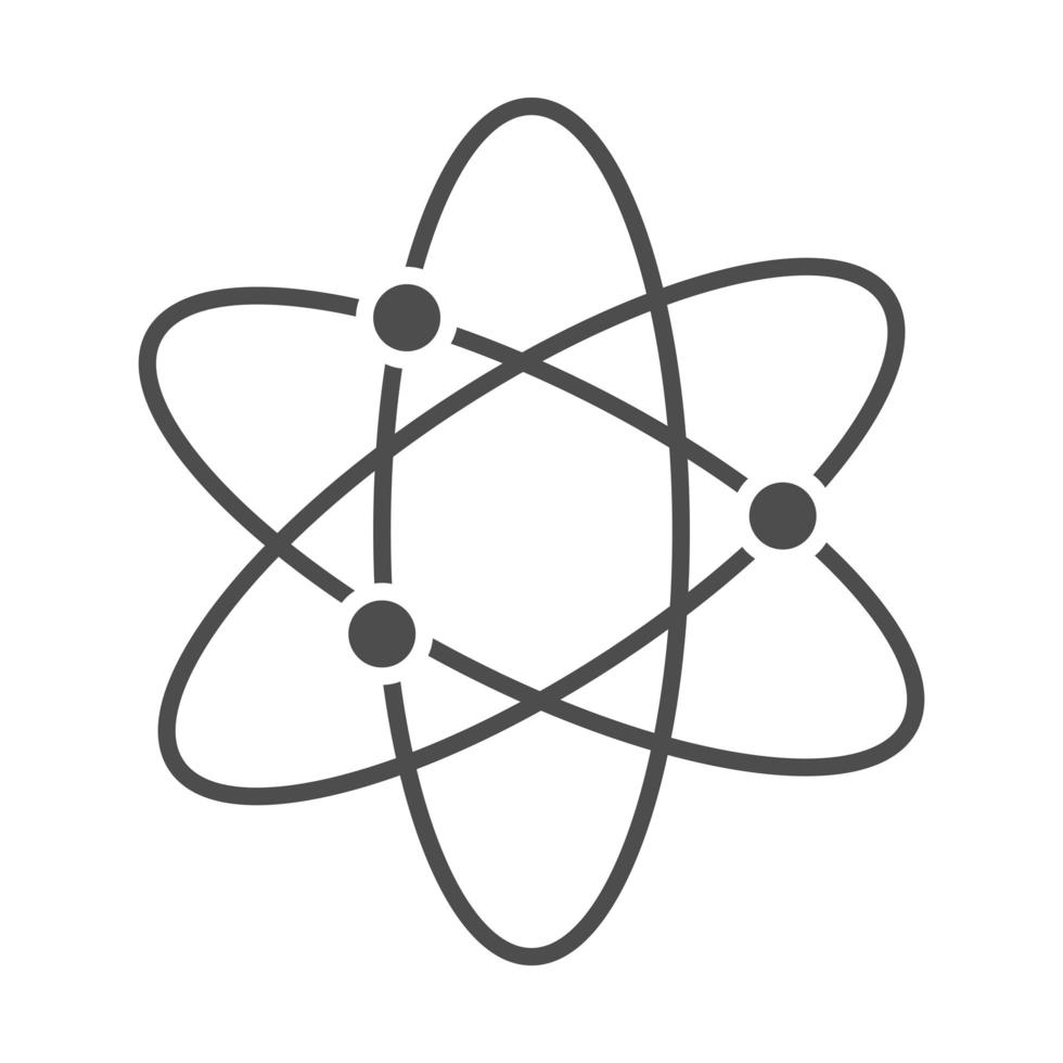 Symbol für Wissenschaftsmolekül Atom Chemie Linienstil vektor