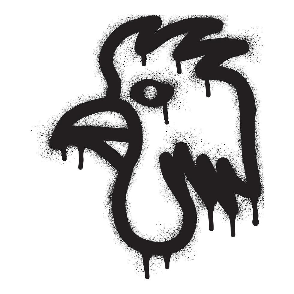 tupp ikon graffiti med svart spray måla vektor