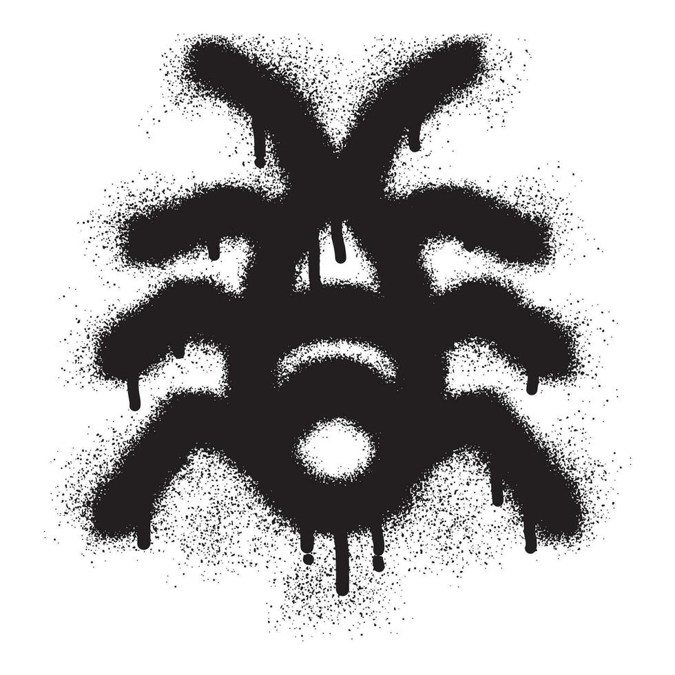 Spinne Symbol Graffiti mit schwarz sprühen Farbe vektor