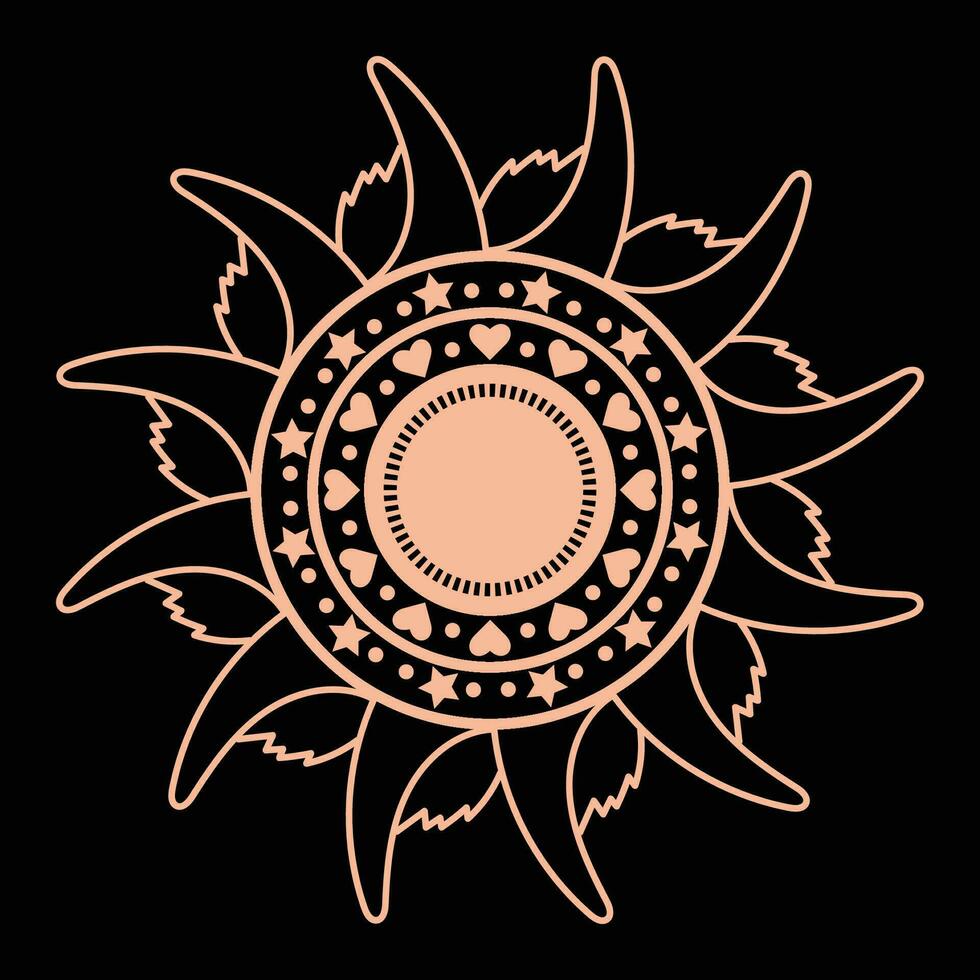 Sonne Symbol. Vektor Illustration von Sonne Symbol isoliert auf schwarz Hintergrund.