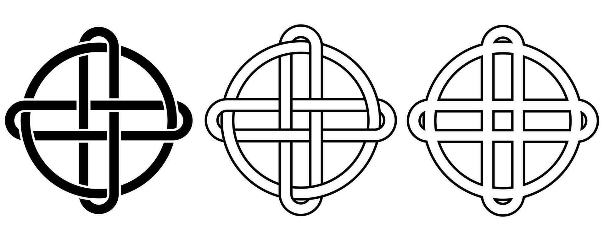 översikt cirkel korsa celtic Knut tecken vektor