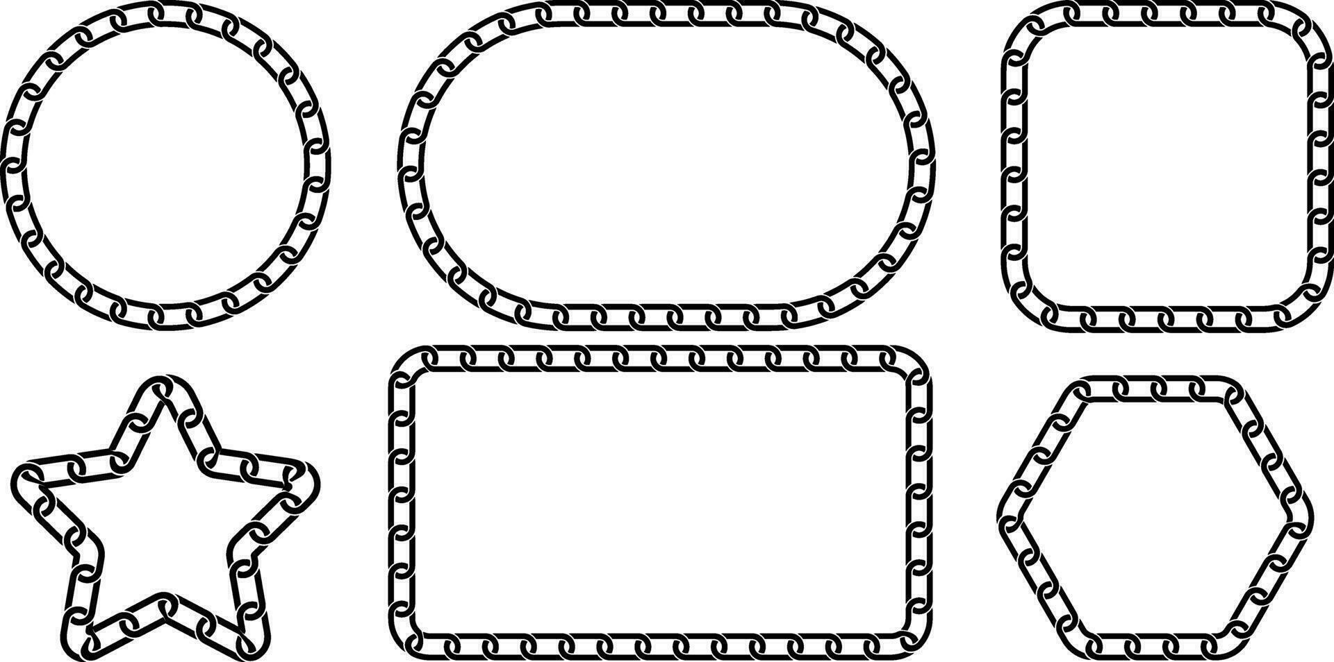 schwarz Weiß Kette Verknüpfung Rahmen einstellen vektor