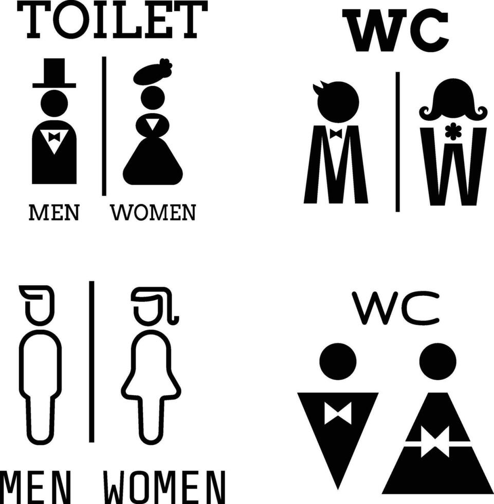 toalett ikon vektor illustration. flickor och Pojkar toaletter tecken och symbol. badrum tecken. toalett