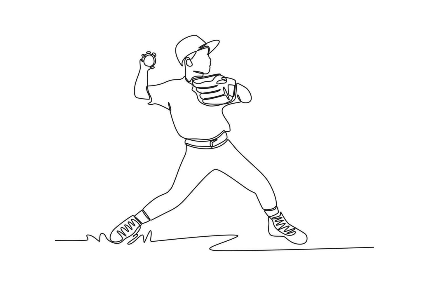 kontinuierlich einer Linie Zeichnung Jugend Sport Konzept. Single Linie zeichnen Design Vektor Grafik Illustration.