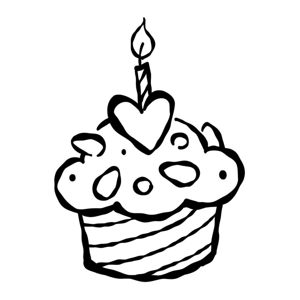 Geburtstag Kuchen Vektor Illustration, Gruß Karte Dekoration Symbol