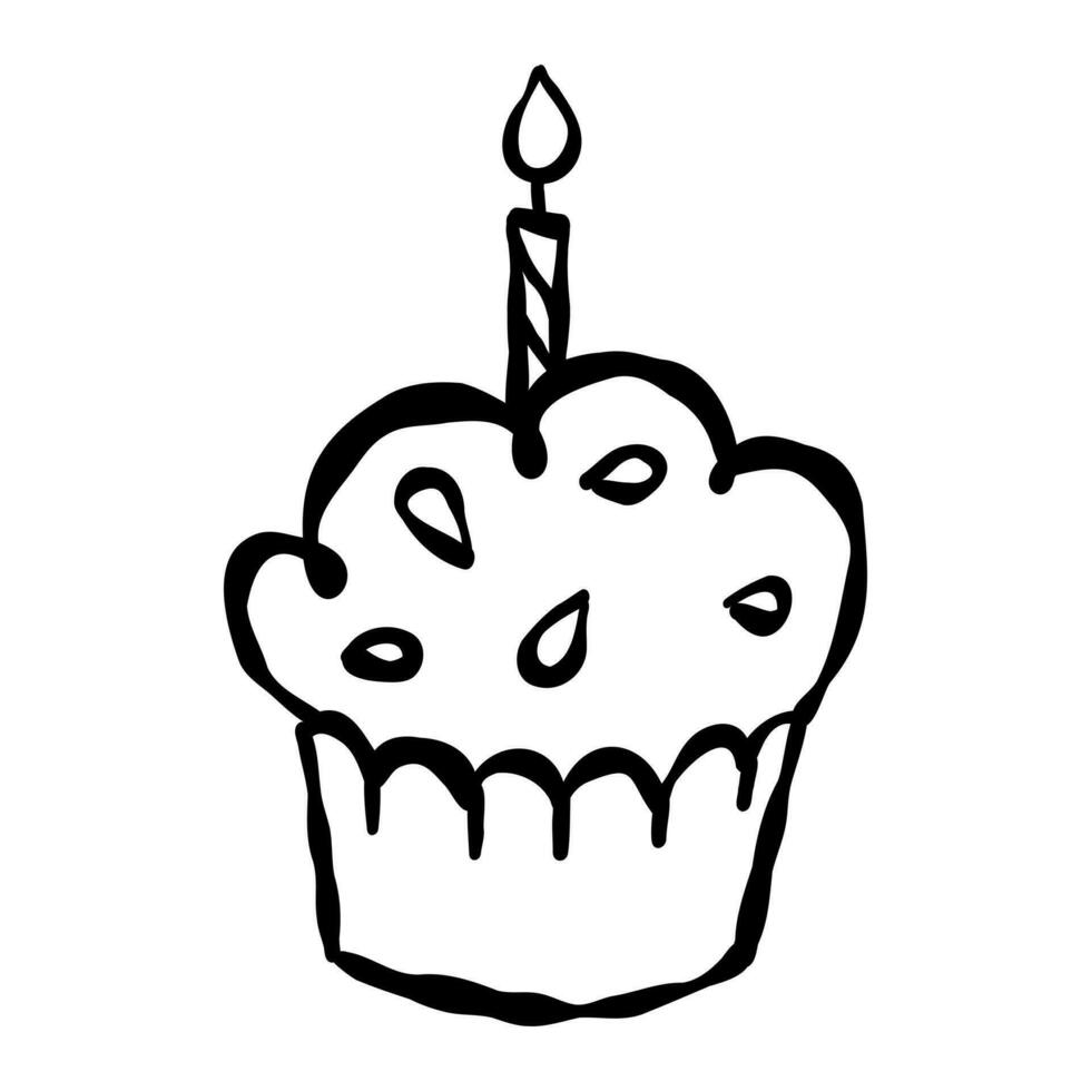 Geburtstag Kuchen Vektor Illustration, Gruß Karte Dekoration Symbol
