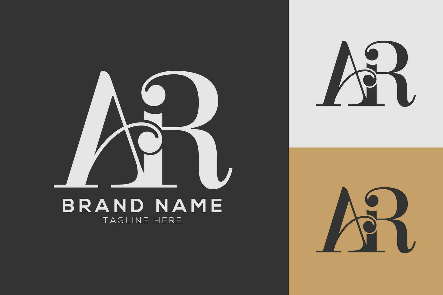 ar Brief kombiniert Logo Design Monogramm Vektor Illustration