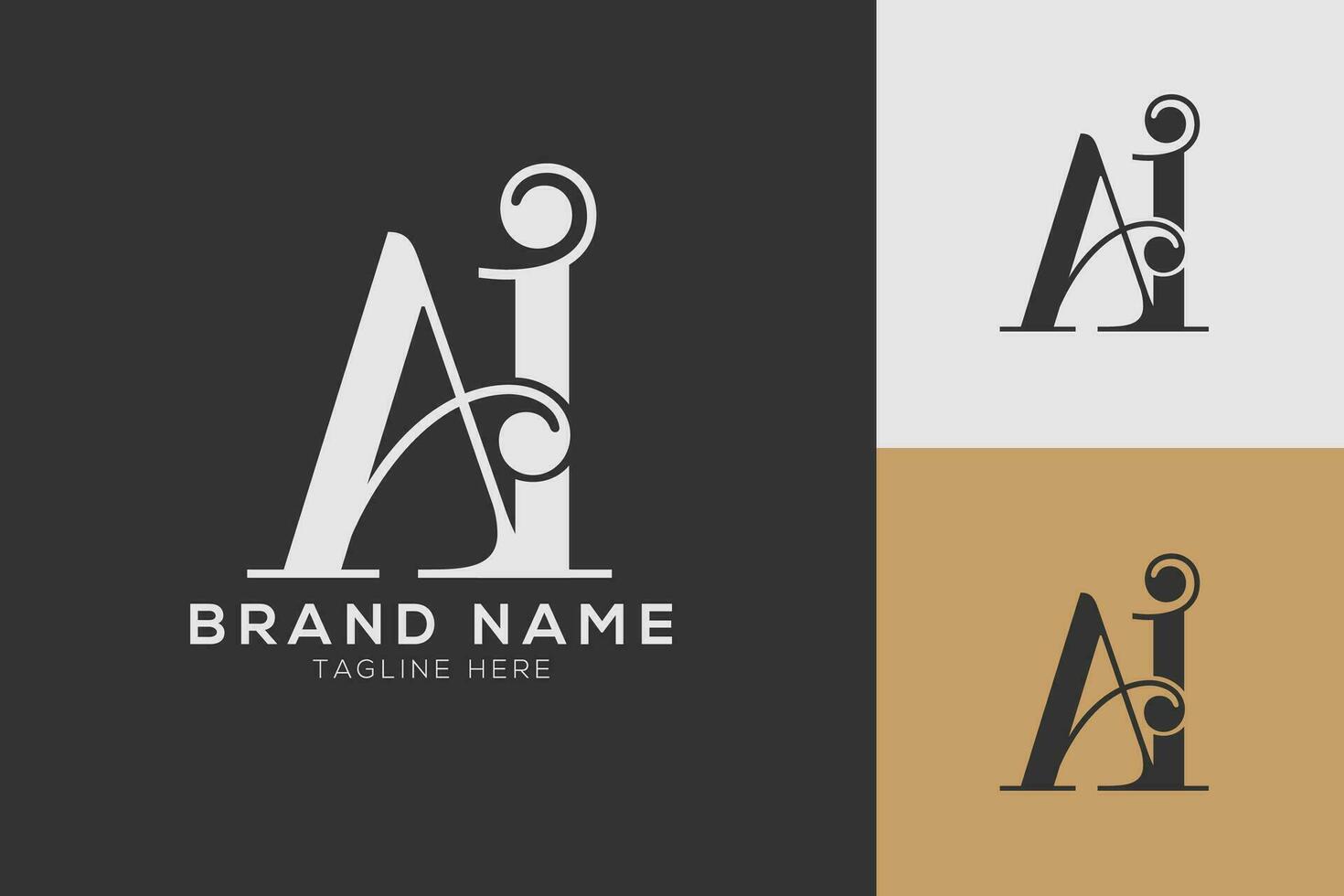 ai Brief kombiniert Logo Design Monogramm Vektor Illustration