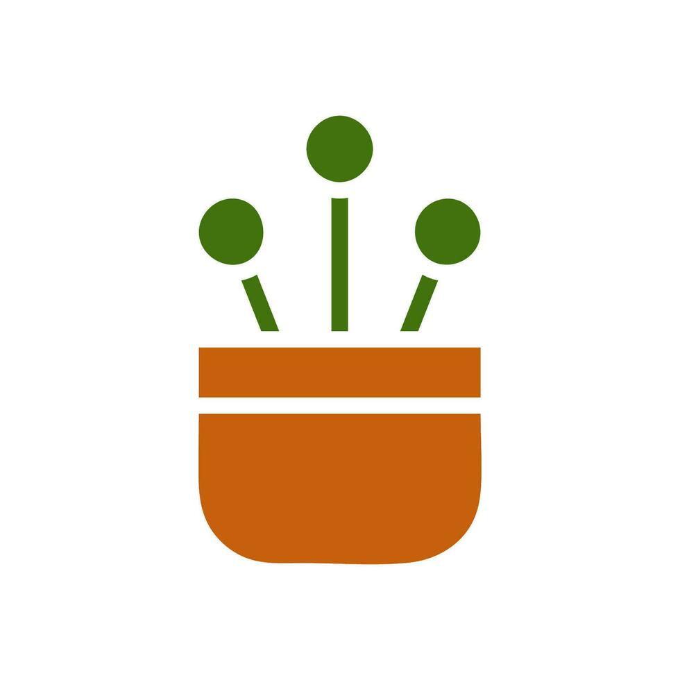 växt ikon fast brun grön Färg symbol illustration. vektor
