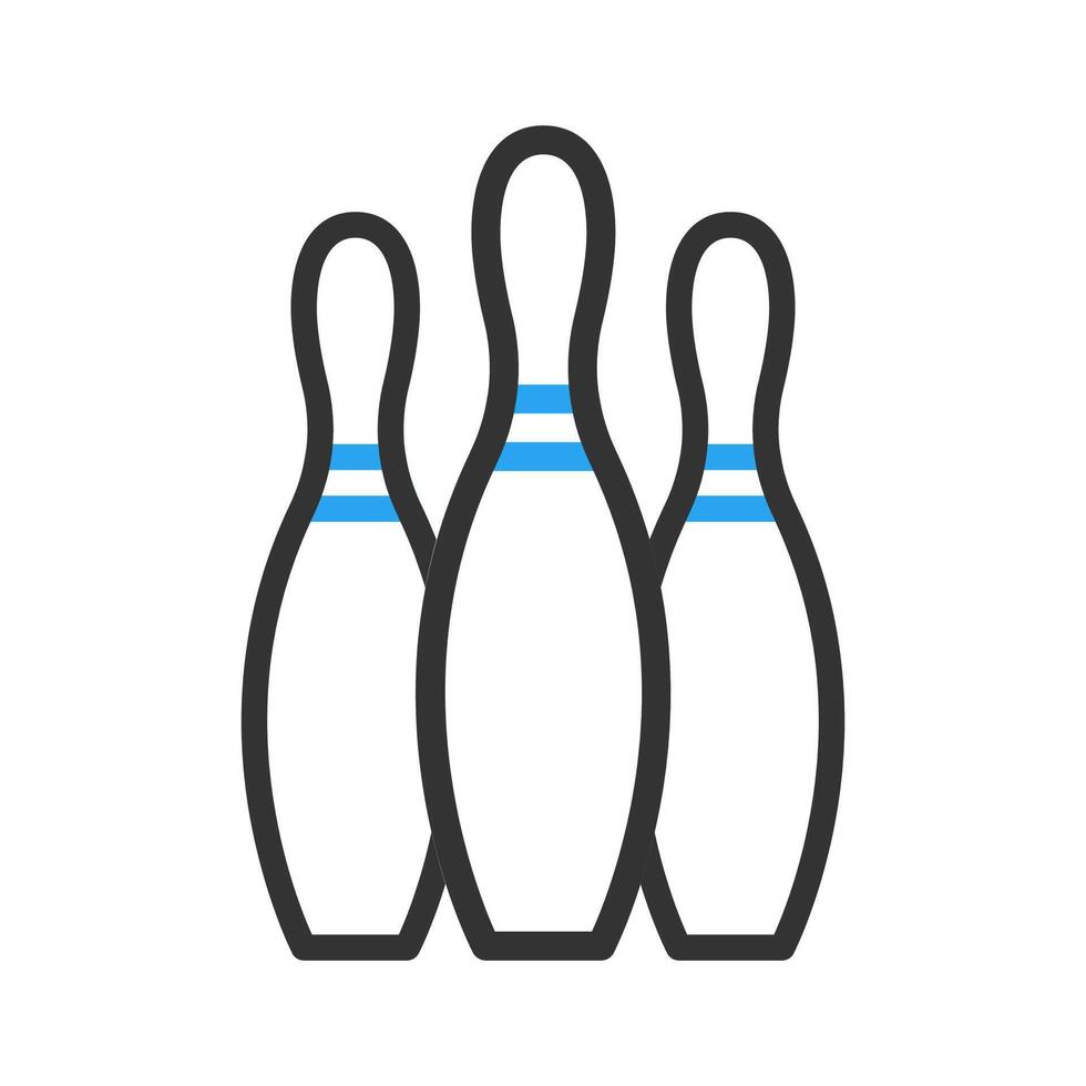 Bowling Symbol duocolor Blau schwarz Farbe Sport Symbol Illustration. vektor