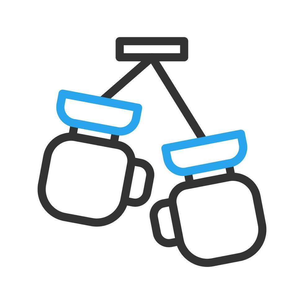 boxning ikon duofärg blå svart Färg sport symbol illustration. vektor