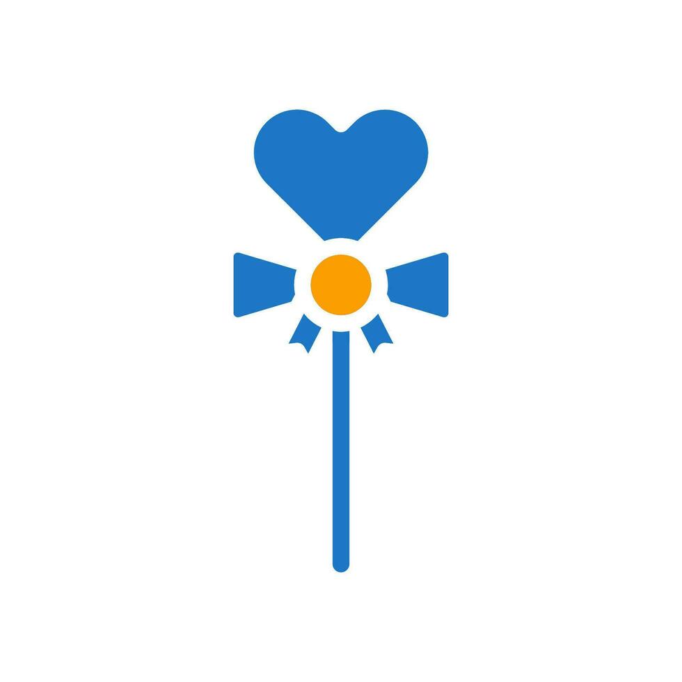 godis kärlek ikon fast blå orange stil valentine illustration symbol perfekt. vektor