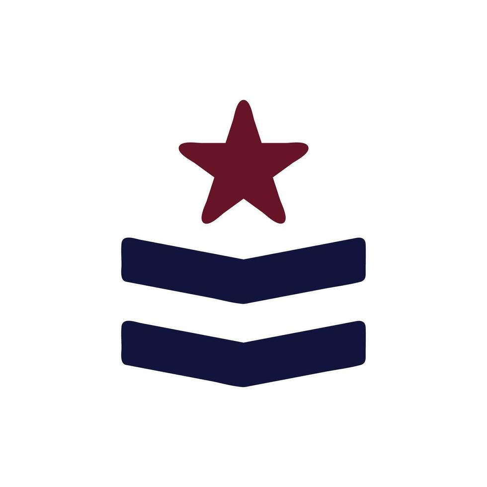 Abzeichen Symbol solide kastanienbraun Marine Farbe Militär- Symbol perfekt. vektor